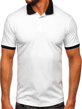 Balti su juoda vyriški polo marškinėliai Bolf 0003