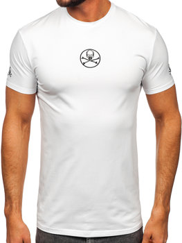 Balti vyriški marškinėliai su paveikslėliu Bolf MT3040