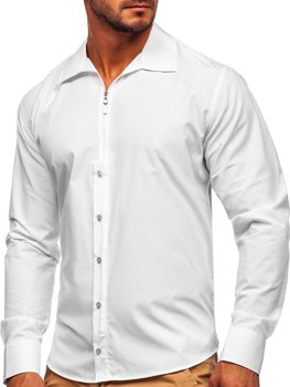 Balti vyriški marškiniai ilgomis rankovėmis Bolf 20702