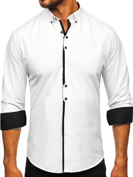 Elegantiški vyriški marškinėliai ilgomis rankovėmis Baltas Bolf 24701