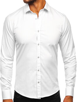 Elegantiški vyriški marškinėliai ilgomis rankovėmis Baltas Bolf 24702
