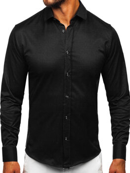Elegantiški vyriški marškinėliai ilgomis rankovėmis Juoda Bolf 24702