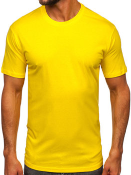 Geltoni vyriški marškinėliai be paveikslėlio Bolf 192397