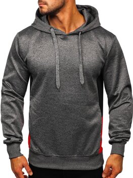 Grafito spalvos vyriškas džemperis su gobtuvu Bolf JK99118