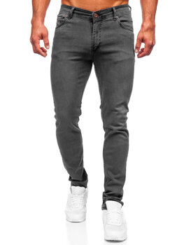 Grafito spalvos vyriškos džinsinės kelnės slim fit Bolf 6220