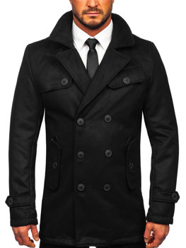 Juodas vyriškas žieminis paltas Bolf M3123