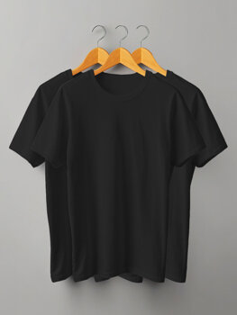 Juodi moteriški marškinėliai be paveikslėlio Bolf SD211