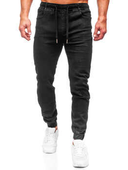 Juodos spodnie vyriškos džinsinės jogger kelnės Bolf 8111