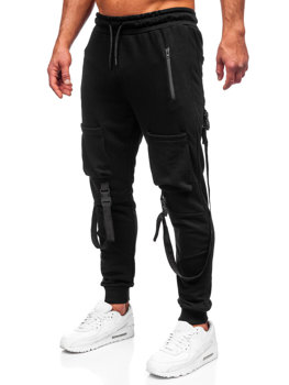 Juodos vyriškos jogger cargo kelnės Bolf 6581