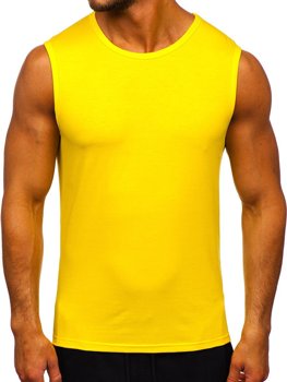 Marškinėliai be rankovių be paveikslėlio neoniniai geltoni Bolf 99001