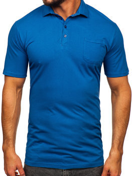 Mėlyni vyriški medvilniniai polo marškinėliai Bolf 143006