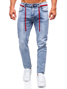 Mėlynos vyriškos džinsinės kelnės skinny fit Bolf KX555-2A