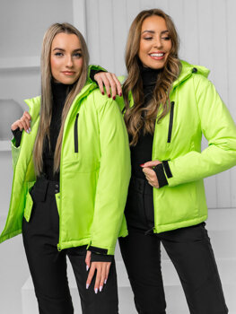 Neoninė žalia moteriška sportinė žieminė striukė Bolf HH012B
