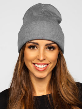 Pilka moteriška žieminė pašiltinta kepurė YW09004