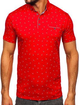 Raudoni vyriški polo marškinėliai Bolf 192657