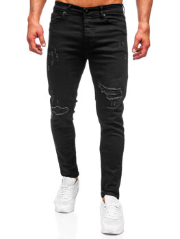 Slim Fit vyriški džinsai Juoda Bolf 6382