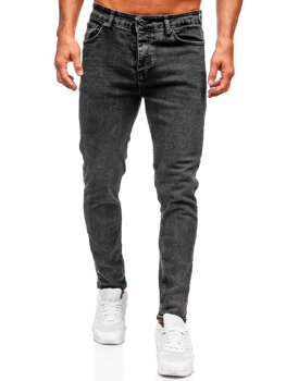 Slim Fit vyriški džinsai Juoda Bolf 6519