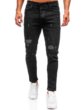 Slim Fit vyriški džinsai Juoda Bolf 6853