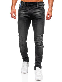 Slim Fit vyriški džinsai Juoda Bolf MP0025N