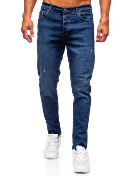 Slim Fit vyriški džinsai Tamsiai mėlyna Bolf 6561