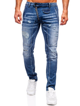 Slim Fit vyriški džinsai Tamsiai mėlyna Bolf MP0110BS