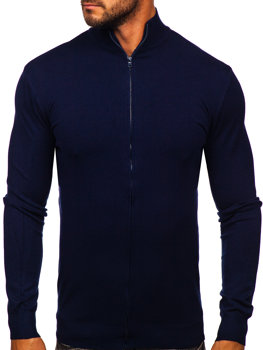 Tamsiai mėlynas vyriškas užsegamas megztinis Bolf MM6004
