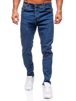 Tamsiai mėlynos vyriškos džinsinės kelnės regular fit Bolf 6312