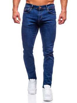 Tamsiai mėlynos vyriškos džinsinės kelnės regular fit Bolf 6558