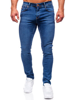 Tamsiai mėlynos vyriškos džinsinės kelnės regular fit Bolf 6767R