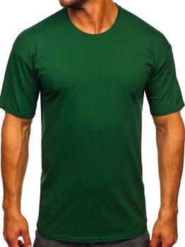 Tamsiai žali vyriški medvilniniai marškinėliai be paveikslėlio Bolf B459