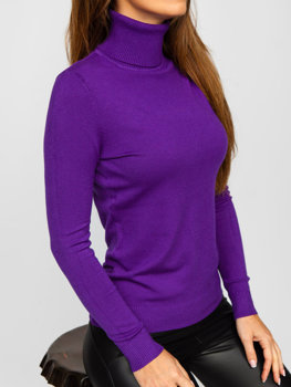 Violetinis moteriškas megztinis golfas Bolf J52000
