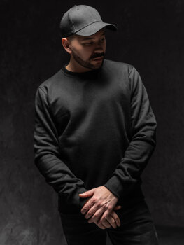 Vyriškas džemperis be gobtuvo juodas Bolf 2001A1