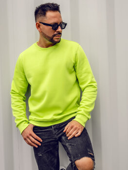 Vyriškas džemperis be gobtuvo neoninis žalias Bolf 2001A