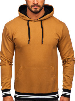 Vyriškas džemperis su gobtuvu rudas Bolf 145369