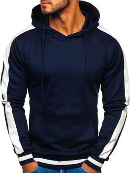 Vyriškas džemperis su gobtuvu tamsiai mėlynas Bolf 99007