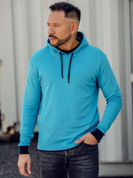 Vyriškas džemperis su gobtuvu turkio spalvos Bolf 145380