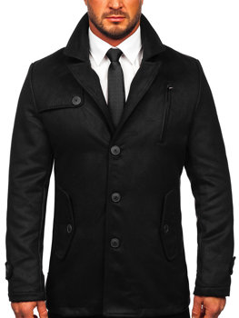 Vyriškas juodas žieminis paltas Bolf 3127