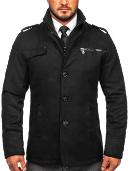 Vyriškas paltas juodas Bolf 8856