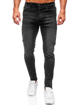 Vyriški džinsai slim fit Juoda Bolf 6161