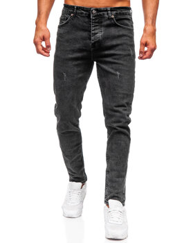 Vyriški džinsai slim fit Juoda Bolf 6488