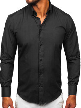 Vyriški elegantiški marškiniai ilgomis rankovėmis grafito spalvos Bolf 5821-1