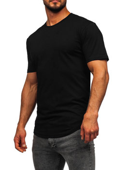 Vyriški ilgi marškinėliai be paveikslėlio juodi Bolf 14290