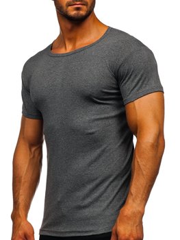 Vyriški marškinėliai be paveikslėlio grafito spalvos Bolf NB003