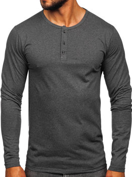 Vyriški marškinėliai ilgomis rankovėmis antracito spalvos Bolf 1114
