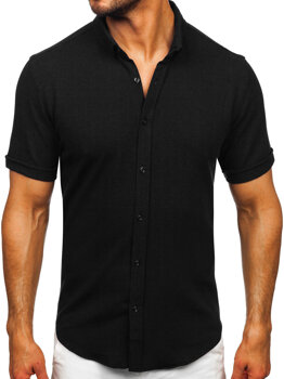 Vyriški muslino marškinėliai trumpomis rankovėmis Juoda Bolf 2013