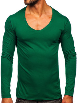 Vyriški žali marškinėliai ilgomis rankovėmis be spaudinio Bolf 547