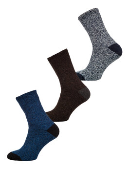 Vyriškos storos žieminės kojinės daugiaspalvės-1 Bolf A8990-1-3P 3PACK