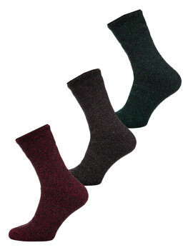 Vyriškos storos žieminės kojinės daugiaspalvės-1 Bolf A8990-2-3P 3PACK