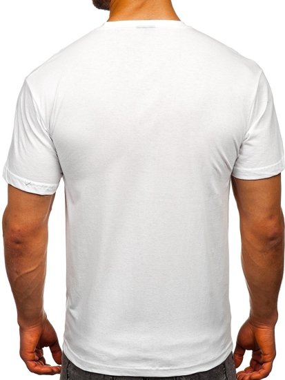 Balti vyriški marškinėliai su paveikslėliu Bolf 10821