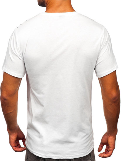 Balti vyriški marškinėliai su paveikslėliu Bolf 14476